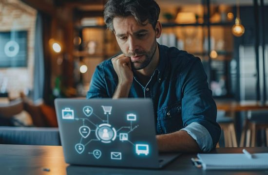homem em frente ao laptop preocupado com problemas no e-commerce omnichannel